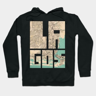 Lagos, Nigeria City Map - Vintage Hoodie